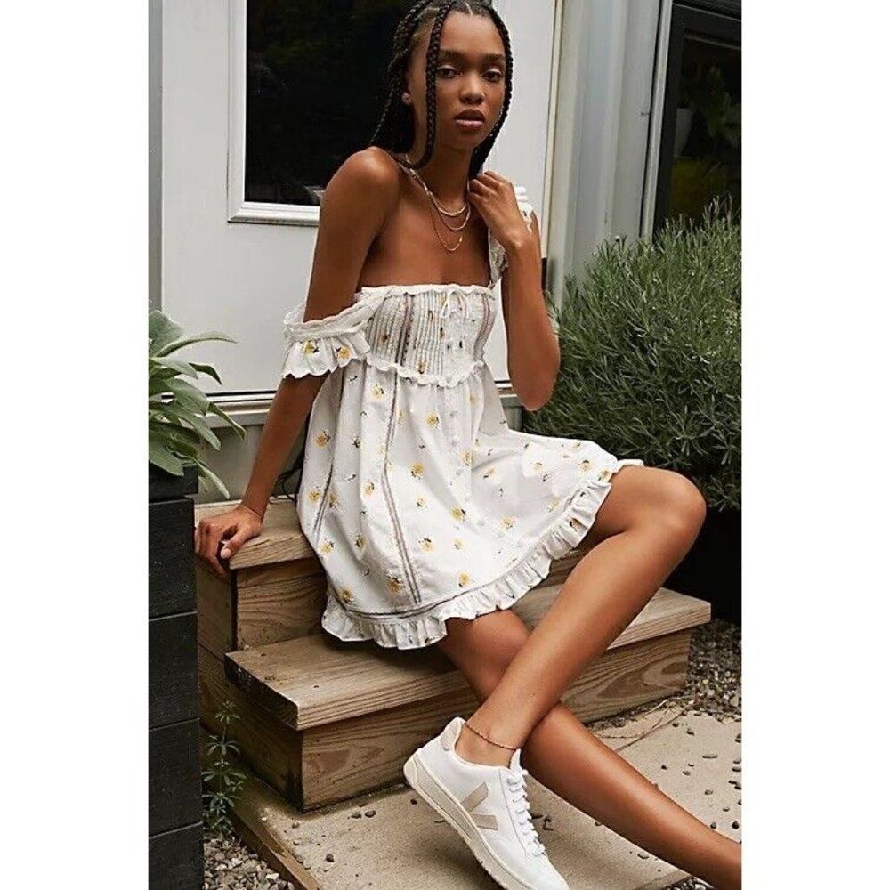 NWT FREE PEOPLE X FOR LOVE AND LEMONS Sz L LEANNE MINI SLIP DRESS